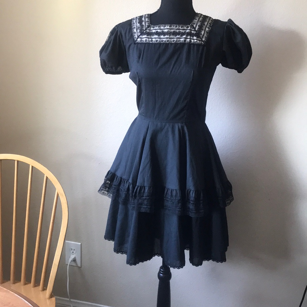 Vintage Kate Schorer - Black,Lace Dancing Dress -